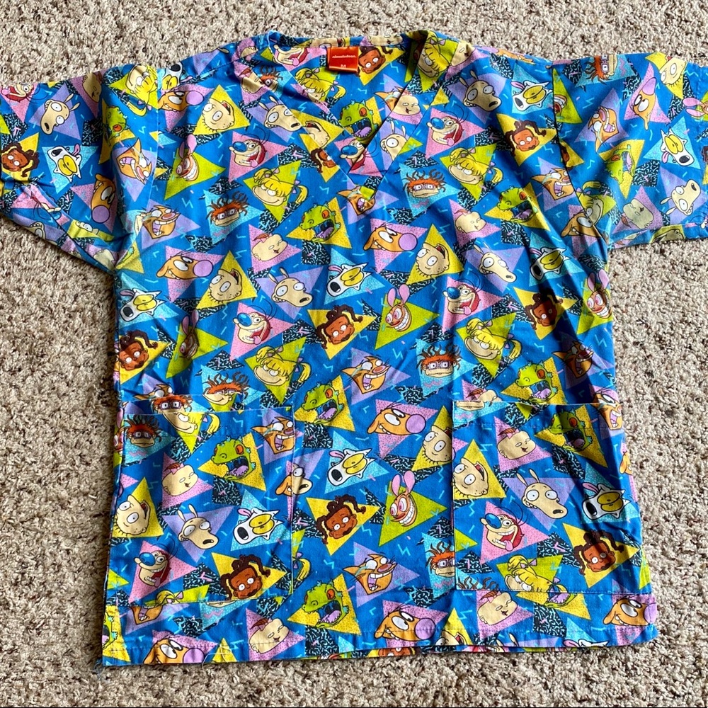 90s Nickelodeon Cartoon Scrub Top